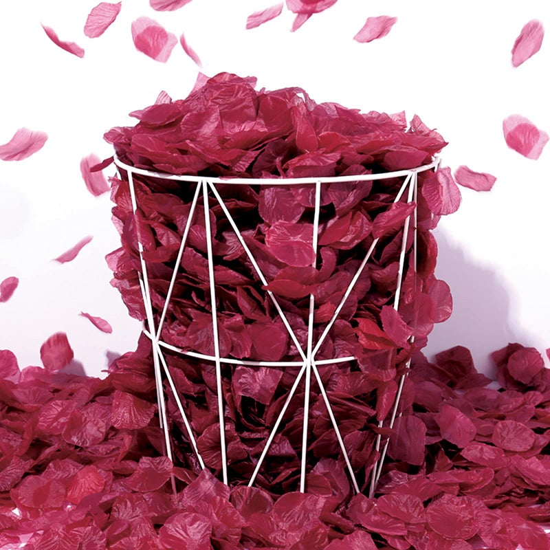 Neo LOONS 1000 Pcs Artificial Silk Rose Petals Decoration Wedding Party Color Burgundy - Image 2